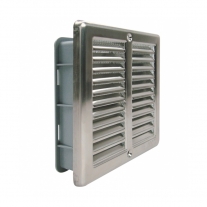 Rama aerisire Haco, cu plasa, patrata, 15 x 15 cm, inox